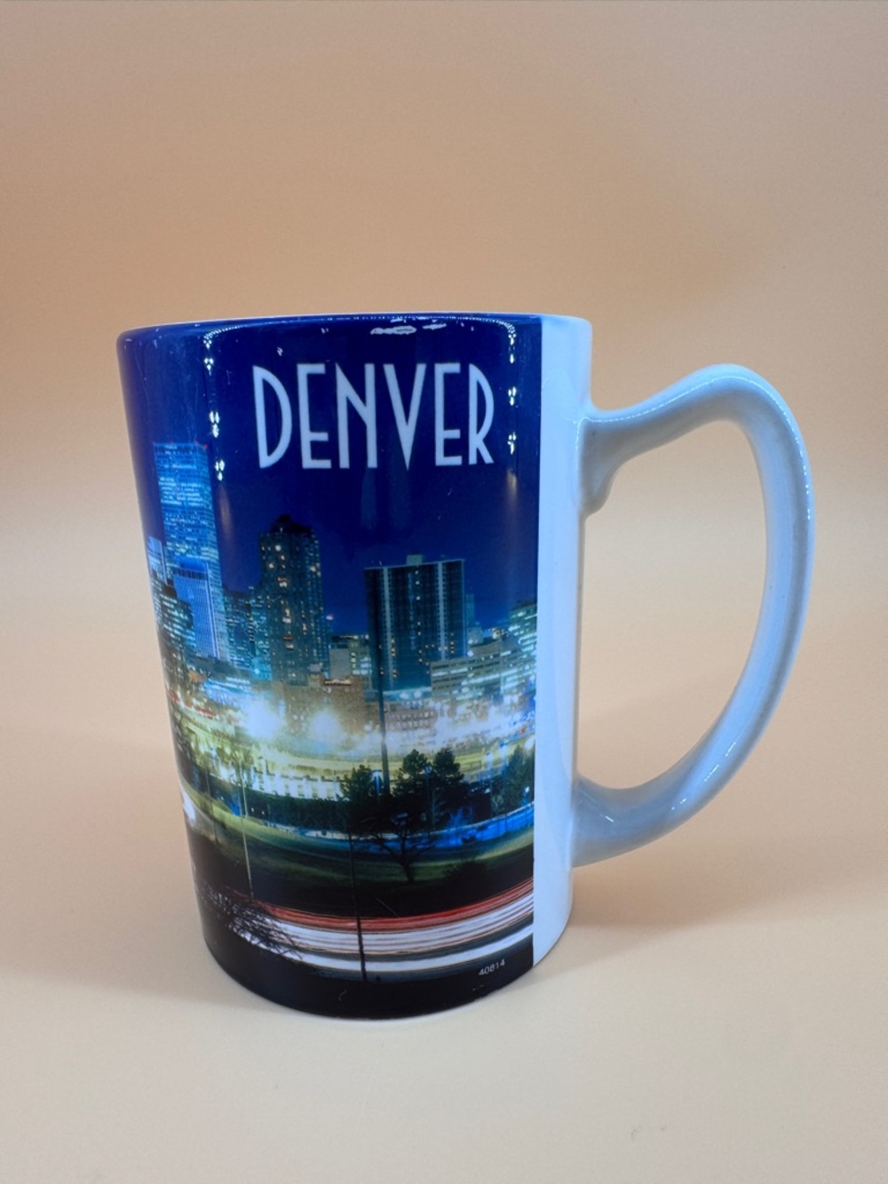Denver Cityscape Blue Ceramic Coffee Cup Mug
